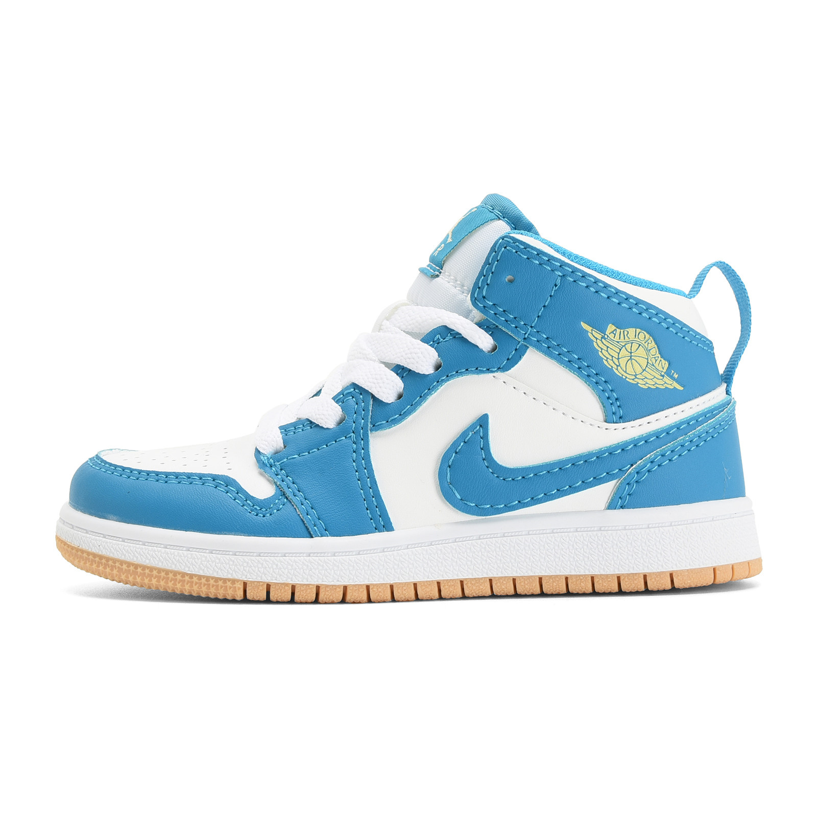 Youth Running Weapon Air Jordan 1 White/Blue Shoes 0109